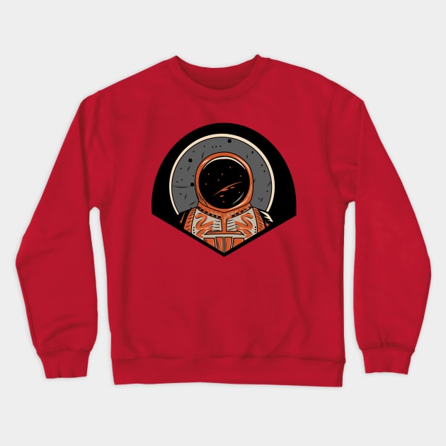 Footsteps on the moon |  Funky Astronaut Spacesuit Space shuttle Crewneck Sweatshirt by Art by Ergate